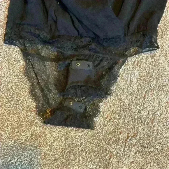 Free People Intimately Elsa black bodysuit with lace bottom. Size XS - Picture 8 of 8